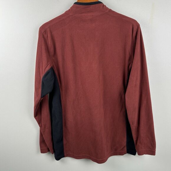 Columbia 1/4 Zip Lightweight Fleece Men’s Medium Burgundy & Black Long Sleeve - Picture 6 of 6